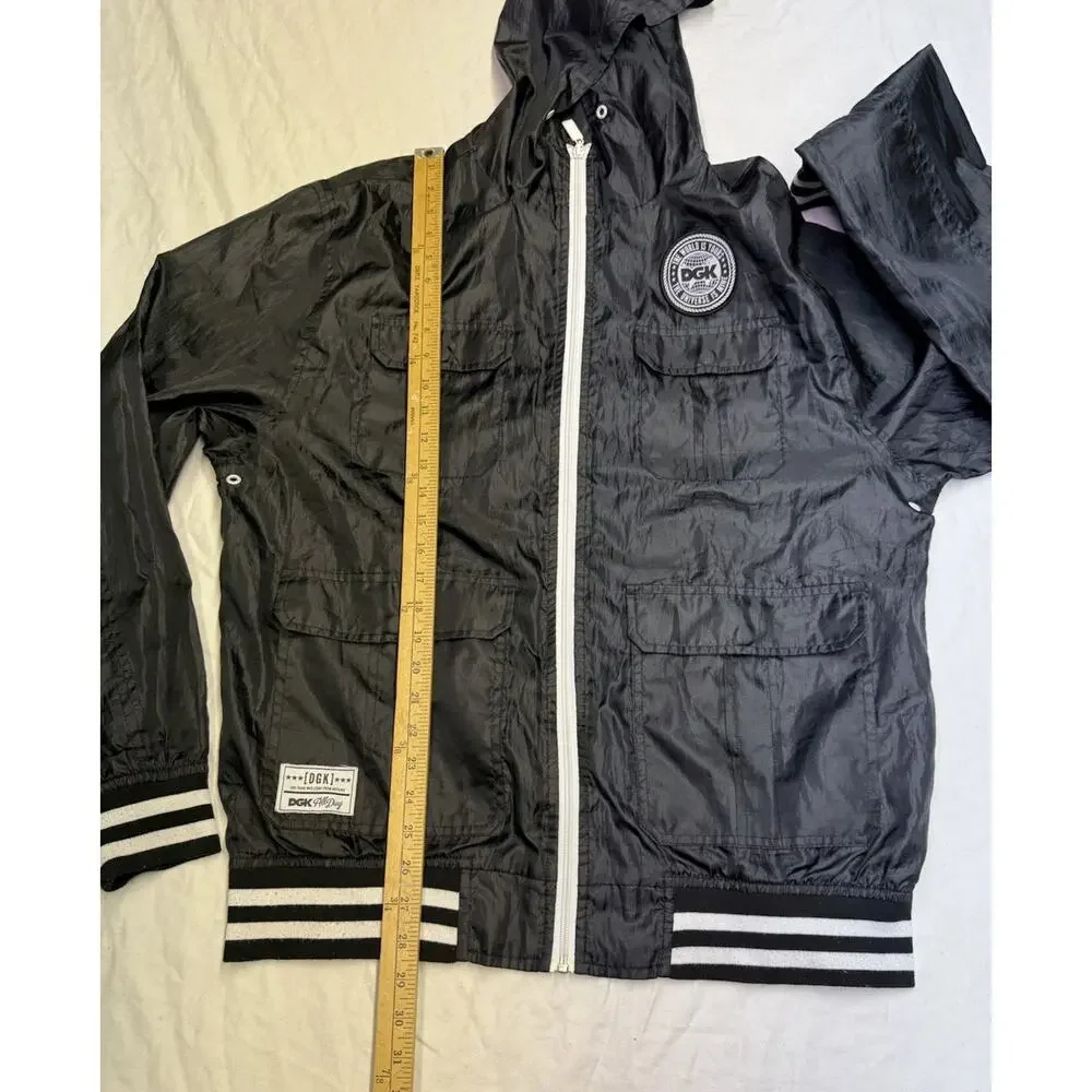 DGK "Dirty Ghetto Kids" Windbreaker Black Polyester Jacket Long Sleeve Men’s L - Picture 11 of 16
